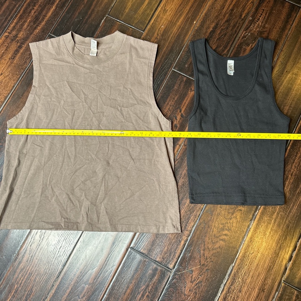 Crewneck shirt & crop top sleeveless tank top Los Angeles Apparel casual - Picture 2 of 4